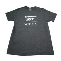 Reebok Shirt Mens Large Black Gray Workout Active Work Short Sleeve Tee - £14.90 GBP