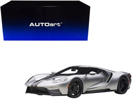 2017 Ford GT Ingot Silver Metallic with Black Stripes 1/12 Model Car by ... - £516.79 GBP