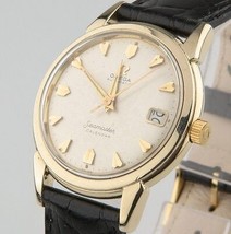Vintage Omega Ω Men&#39;s Seamaster Calendar Automatic 14k Gold Filled Watch w/ Date - £1,416.59 GBP