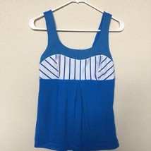 Lululemon drawstring tank sleeveless lined size 8 white blue - £20.13 GBP