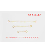 ( Y ) SOLID 14K GOLD Extender /Safety Chain  Necklace Bracelet  spring l... - £18.76 GBP
