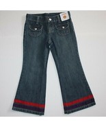 Gymboree Winter Penguin Girl&#39;s Ribbon Cuff Bootcut Blue Jeans Pants size... - $14.99