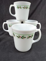 Corelle Christmas Holly Days Pattern - Lot of 3 Mugs/Cups 3.5&quot; - $14.50