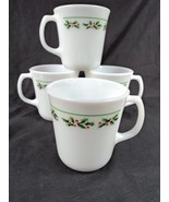 Corelle Christmas Holly Days Pattern - Lot of 3 Mugs/Cups 3.5&quot; - £11.33 GBP