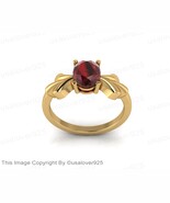 Natural Red Garnet Oval Gemstone Sterling Silver Handmade Women Band Ring - €47,53 EUR