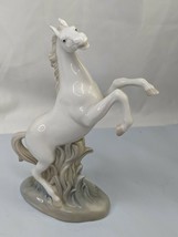 White Standing Stallion Horse Figure 8.5 Inch Spain Porcelain - $79.95