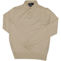 Polo By Ralph Lauren Long Sleeve Polo Shirt In Merino Wool Men Cream S - $142.50