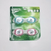 Speedo Kids Swimming Goggles 2 Pair Latex Free ANTI FOG Pink/Aqua  Age 3-8 - £12.86 GBP