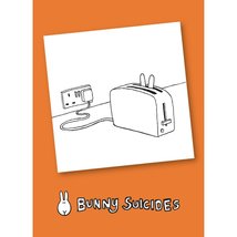 Bunny Suicides &quot;Death by Electric Toaster&quot; Orange Fridge Magnet - £2.54 GBP