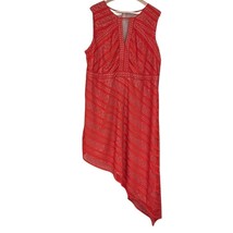 BISOU BISOU Dress 24W Lace Asymmetrical Midi Orange Sleeveless Spring Se... - $71.28