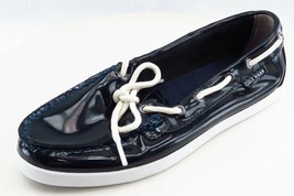 Cole Haan Size 7 B Black Lace Up Fashion Sneakers Patent Leather Shoes - £15.78 GBP