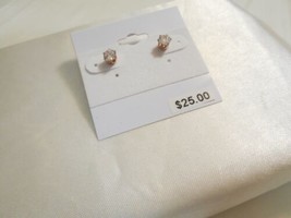 Department Store 0.5 ctwt Gold Tone Cubic Zirconia Stud Earrings A665 - $9.59