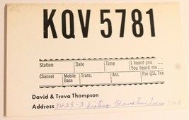 Vintage CB Ham radio Card KQV 5781 Houston Texas Amateur Lone Star  - £3.86 GBP
