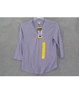 ORVIS TOP WOMENS SZ S MARLED LILAC 3/4 SLEEVE V-NECK LADIES RELAXED LINE... - $12.99