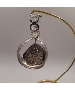 Pounded metal and rhinestones homemade pottery clip-on charm-mbarnes pro... - $9.85 CAD