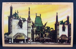1940s Grauman&#39;s Chinese Theatre Hollywood California Longshaw Linen Postcard - £3.18 GBP