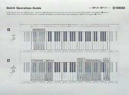 Yamaha NP-31 NP-11 Digital Piano Quick Operation Guide Info Sheets, Reproduction - £7.77 GBP