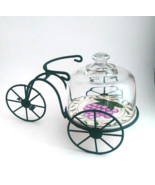 Glass Dome Cheese Board Dessert Server w/ Grape Pattern Tile Novelty Bike  - £13.90 GBP