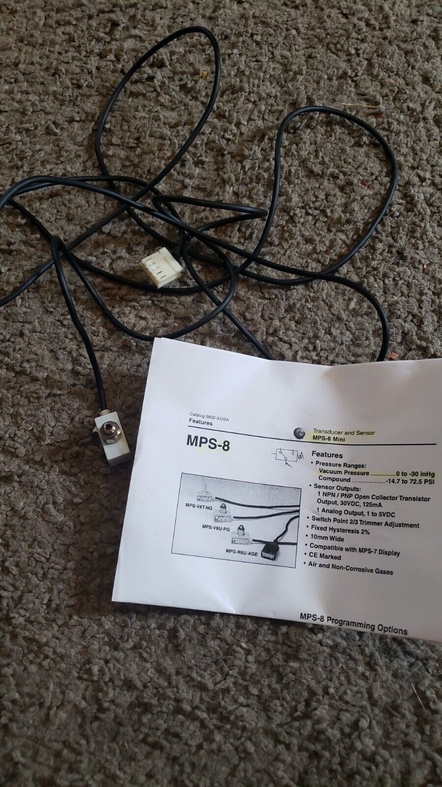 MINT RARE Convum Parker Vacuum Pressure Transducer Sensor Mini MPS-8 # M... - $40.36