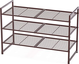 Simple Houseware Bronze 3-Tier Stackable Shoe Rack. - £29.78 GBP