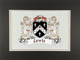Lewis Irish Coat of Arms Print - Frameable 9&quot; x 12&quot; - $19.55