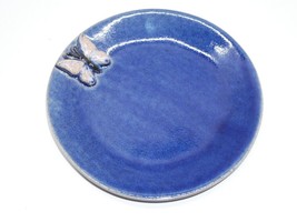 Butterfly Trinket Dish Hand Made Stoneware Ceramic Pottery Made In Adirondacks - £11.78 GBP