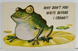 Frog Why Don&#39;t You Write Before I Croak 1960 OC NJ to York Pa Postcard Q6 - £7.15 GBP