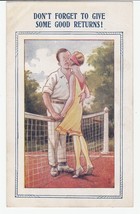 Vintage Postcard Tennis Couple Good Returns Early 1900&#39;s Bamforth Comic - £6.22 GBP