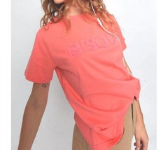 Molly Bracken tulle ribbon detail bisou graphic tee in Coral - size XS - $33.66