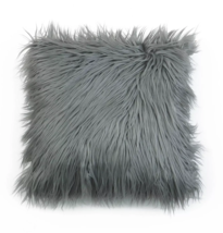 Decor Therapy Keller Faux Mongolian Reverse to Micromink Throw Pillow 20&quot; x 20&quot; - £12.54 GBP