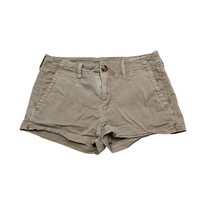 American Eagle Outfitters Shorts Womens 4 Beige Stretch Low Rise Slash P... - $18.69