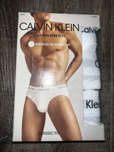 Calvin Klein 3-Pair Mens Hip Brief Underwear Cotton Blend Classic Fit White, 2XL - £25.63 GBP