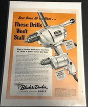 Vintage 1943 Black &amp; Decker Portable Drill Ad &quot; These Won&#39;t Stall&quot; - $6.55