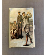 Business Card Holder Light Weight Anodized Aluminum Vintage Golf - £7.74 GBP