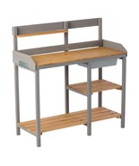 Wooden Potting Bench: Garden Workstation with Cabinet - €106,61 EUR