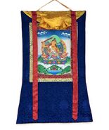 MANJUSHRI/ MANJUSHREE ORIGINAL TIBETAN THANGKA PAINTING WITH SILK BROCADE - $137.73