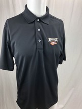 Footjoy FJ Eagles Golf Men Polo Shirt Medium M Black Short Sleeve - $9.87
