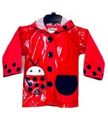 Kidorable Girls Size 2T Red &amp; Black Ladybug Hooded Snap Up Zip Pockets R... - £7.92 GBP