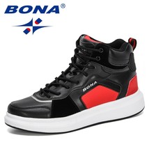 BONA 2020 New Designers High Top Fashion Leather Sneakers Men Trend Hot Sale Com - £64.04 GBP