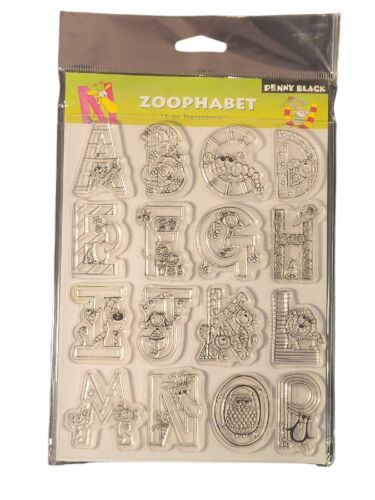 Penny Black Zoophabet Set Clear Stamps Zoo Animals Kids Fun Alphabet 30-015 - $16.78