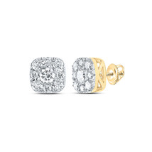 Authenticity Guarantee 
14kt Yellow Gold Womens Round Diamond Square Cluster ... - £766.42 GBP