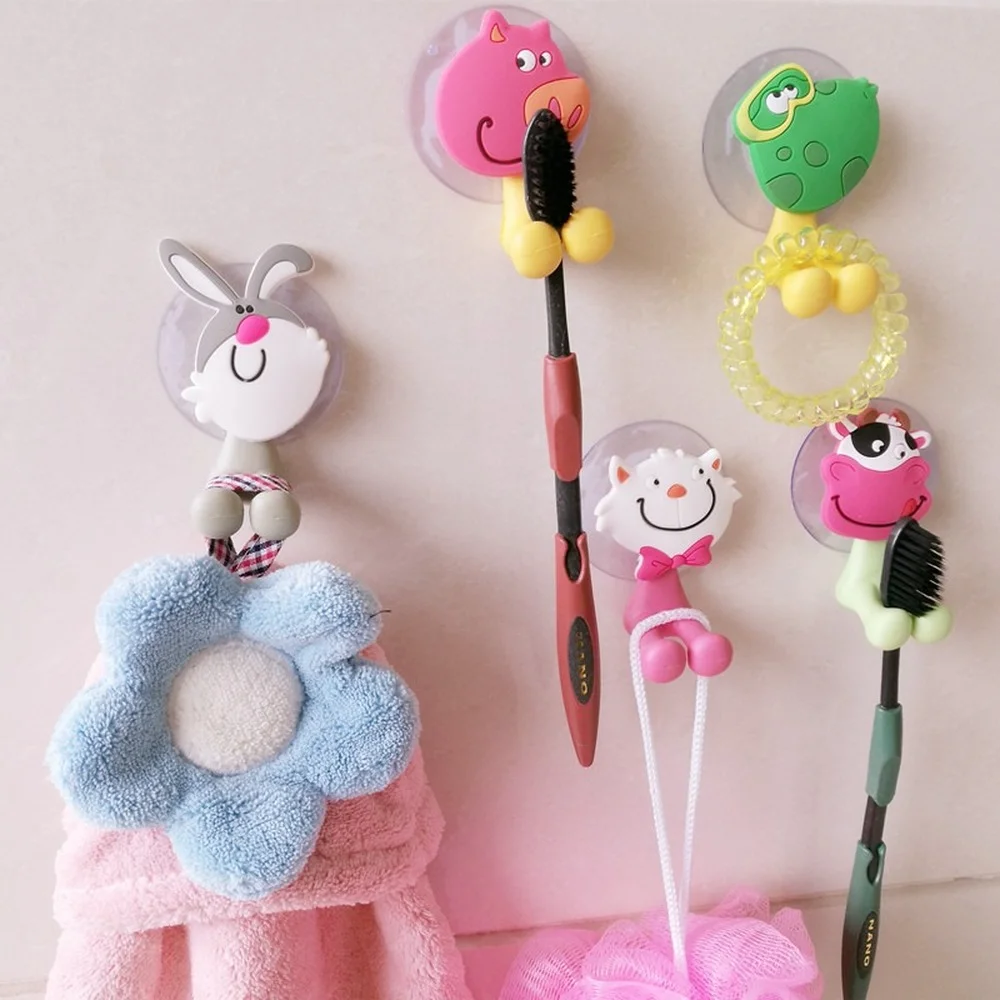 House Home Cartoon A Toothbrush Holder Suction Hooks Multifunctional Animal Suct - £19.98 GBP
