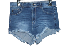 KanCan Denim Jean Shorts Distressed Frayed Hem Size 11/29 - £14.05 GBP