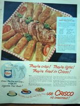 Crisco Fried Potato Logs Recipe Print Magazine Advertisement  1950 - £4.71 GBP