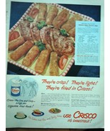 Crisco Fried Potato Logs Recipe Print Magazine Advertisement  1950 - $5.99