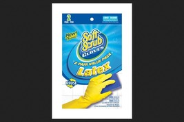 Soft Scrub Latex Gloves L Yellow 4 pc. - £12.78 GBP