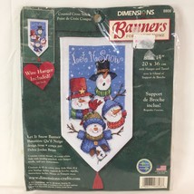 Dimensions Banner LET IT SNOW BANNER 8808 Cross Stitch Kit Snowmen Debra Bryan - £11.10 GBP