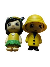 Ryan&#39;s World  Emma Hula Girl &amp; Ryan Weatherman Yellow Jacket PVC Figure Lot - £9.61 GBP