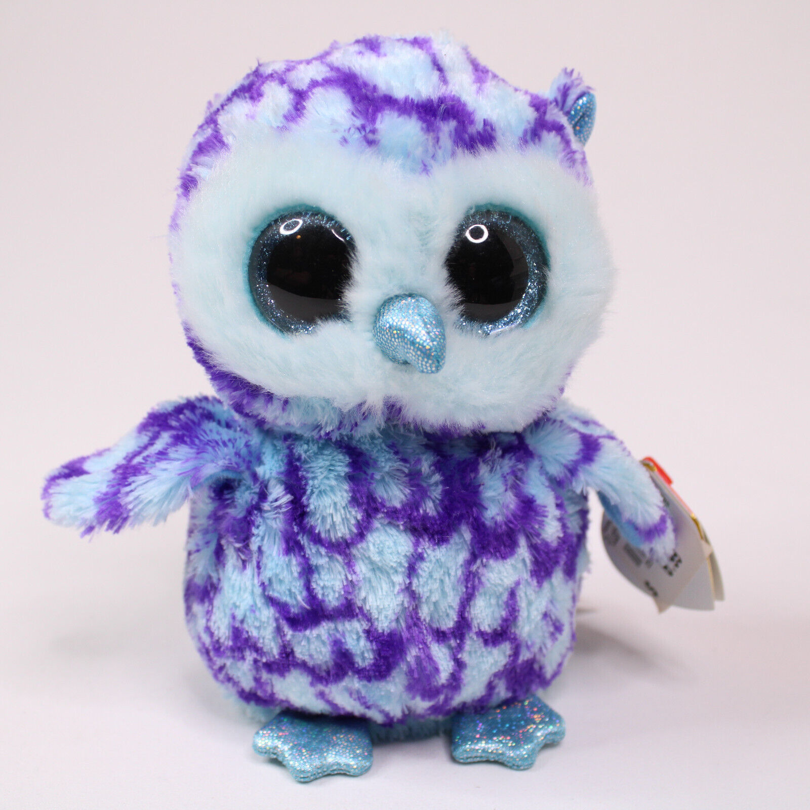 Ty Beanie Boos 6" Beanbag Plush Oscar The Blue And Purple Owl With Tags Retired - $11.65