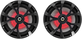 Pair  RKL80MB 8&quot; 900 Watt Black 2-Way Marine Boat Speakers W/Led&#39;S - $218.91 CAD